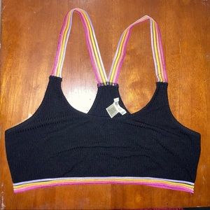 Bozzolo bralette size medium / black with rainbow stripes